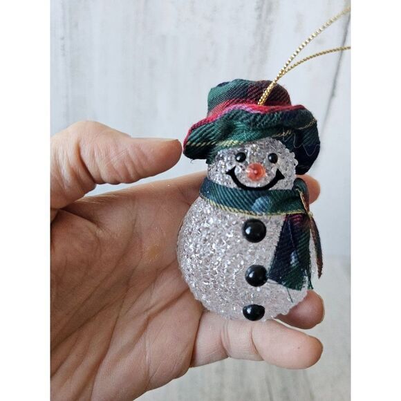 Glitter heart snowman star ornament Xmas tree - Picture 13 of 14